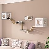 CXLXBRZD Katzen Kletterwand Set, Katzen Kletterwand, mit Haus, Brücke,...
