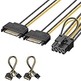 J&D 2er Pack 2x SATA Power 15 Pin auf 8 Pin PCI Express (PCIe) Grafikkarte...