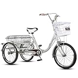 Dreiradfahrrad Dreirad für Erwachsene, 20-Zoll-Dreirad-Cruiser-Fahrrad,...