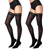 MANZI Halterlose Strümpfe für Damen Sexy Ölig Glänzend Nylon Strümpfe...