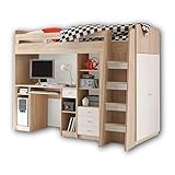 Stella Trading UNIT Hochbett mit Schreibtisch und Schrank 90 x 200 cm -...