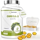 Omega 3 Vegan aus Algenöl 140 Softgel Kapseln, 600 DHA & 300 EPA+ Vitamin...
