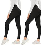 AMIYOYO 2er Pack Leggings für Damen High Waist Leggins Blickdicht...