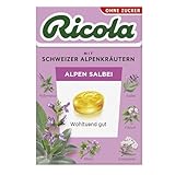 Ricola Alpen Salbei, 50g Böxli Original Schweizer Kräuter-Bonbons mit 13...