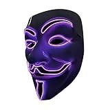 SOUTHSKY LED Maske Leuchtend V wie Vendetta Maske mit Led Licht Anonymous...