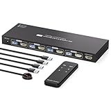 PVBCTCSID KVM Switch 4 PC 1 Monitor HDMI KVM Switch 4 port 4K@60Hz USB 3.0...