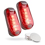 ABSINA 2er Pack LED Blinklicht Sicherheitslicht - Clip Licht mit Klettband...