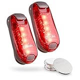 ABSINA 2er Pack LED Blinklicht Sicherheitslicht - Clip Licht mit Klettband...