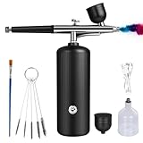 Airbrush-Kit mit Kompressor - Wiederaufladbares, Tragbares,...
