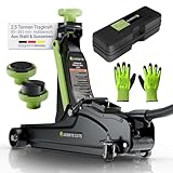 Juskys Wagenheber 2,5 t – Schwarz/Grün, hydraulischer Rangierwagenheber...