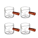 yeeplant Espressotasse aus Glas, 4 Stück, Doppelausguss, Milchkännchen,...