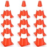 Pylonen 23cm, 12 Stück Stapelbare Warnkegel, Verkehrshütchen...