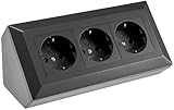 ChiliTec Steckdosenblock Ecksteckdose 3-Fach Schutzkontaktsteckdose Aufbau...