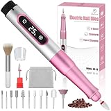 Oukzon Nagelfräser Kabellos, 13 in 1 Elektrische Nagelfeile Fräser für...