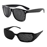 2 Stück Rasterbrille, Lochbrille, Multidot Pinhole Glasses mit Faltbaren...