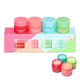 Lippenschlafmaske, 4 Stück Lip Sleeping Mask für Tag & Nacht...