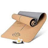 Wellax Yogamatte Kork - 100% natürliche Yogamatte rutschfest [185x66x0,6...