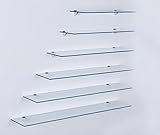 Euro Tische Glas Wandregal Klarglas, Glas Regal für Badezimmer, Klarglas...