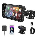 Vtopek 4K Dashcam Motorrad CarPlay 6,25-Zoll Motorrad Display Wireless...