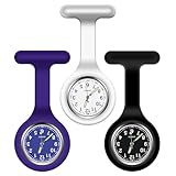 Vicloon Krankenschwester Uhren,3 Pcs Schwesternuhren mit Clip, Dehnbare...