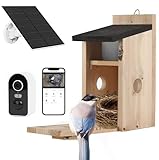 Vogelhaus mit Kamera, 5MP HD Nistkasten für draußen, 2,4G WiFi & App...