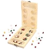 Jeinbuil Mancala Brettspiel Hus Bao Kalaha Steinchenspiel aus Holz mit...