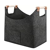 Kaminholzkorb aus Filz - Stabile Kaminholztasche aus Filz,...