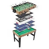 10-in-1 Tischfußballtisch mit 8 Stangen und 10 integrierten...