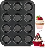Heanvmyss Muffinform,Karbonstahl Muffinblech für 12 Muffins,Antihaft...