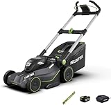 SUNTEK 40V 43cm Akku-Rasenmäher, Digi-Brushless Handrasenmäher, 4,0Ah...