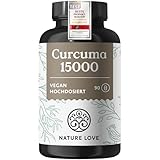 NATURE LOVE® Curcuma 15000 - Kurkuma Kapseln - 9 Monate Reichweite -...
