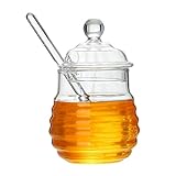 GuDoQi Glas Honigtopf mit Honigbehälter und Honig Löffel, Honiggläser...