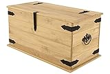 SAM Truhe Santa Fe, Kiefernholz, Mexico-Möbel, Couchtisch mit einem...