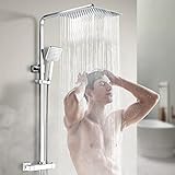 Heilmetz Duschsystem mit Thermostat (30x30cm Kopfbrause) Regendusche mit...