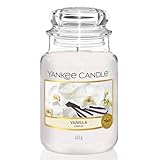 Yankee Candle Duftkerze im Glas (groß) | Vanilla | Kerze mit langer...