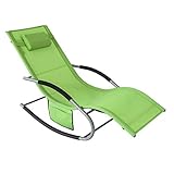 SoBuy Sonnenliege Gartenliege schaukel mit Tasche Swingliege Schaukelliege...