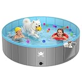 BuntWunder Faltbare Hundepool, 120 X 30cm Hundepool für Große & Kleine...