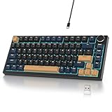 SbocKeeb Mechanische Tastatur Kabellos 75% mit Knopf, TKL Gaming Tastatur...