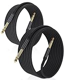 Elebase 6,35mm TRS Gitarrenkabel 3M 2Stück,1/4' Stecker Stereo...