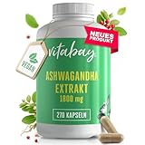 vitabay Ashwagandha Kapseln hochdosiert - 270 Vegane Kapseln 1800 mg -...