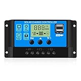 Thlevel 30A Solar Laderegler 12V-24V Ladegerät Controller Solarpanel...