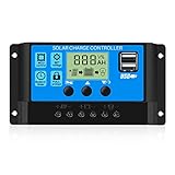 Thlevel 30A 12V/24V Solar Laderegler Solar Ladegerät Controller Solarpanel...