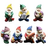 TYXHXTF 7 Stück Miniatur Gartenzwerge, Feengarten Zwerge Figuren, Garten...