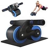 Ab Bauchroller mit Handyhalter und Rückholfeder, Fitness,...