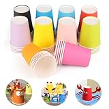 50 Stück Bunte Pappbecher zum Selbermachen Partybecher Paper Cups...