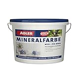 ADLER Mineralfarbe- weiße, geruchsneutrale Silikatfarbe für innen - 14kg...