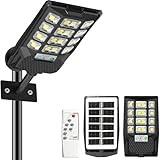 CREATESTAR Solar Straßenlaterne mit Fernbedienung 400W, 6500K Solarlampen...