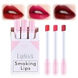 Lippenstift 3 Stück, Hochpigmentiert Seidenweich Lipstick Befeuchten...