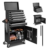 VEVOR Werkstattwagen, 2-in-1-Design, Werkzeugwagen mit 5 Schubladen &...