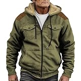 Fleece Jacket Men's Lined Hoodie with Zip Warm Fleece Winter Jacket Teddy...